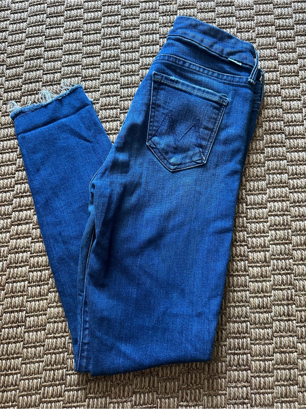 MOTHER Women’s Straight Leg Jeans “The Looker Ankle Fray Jean”